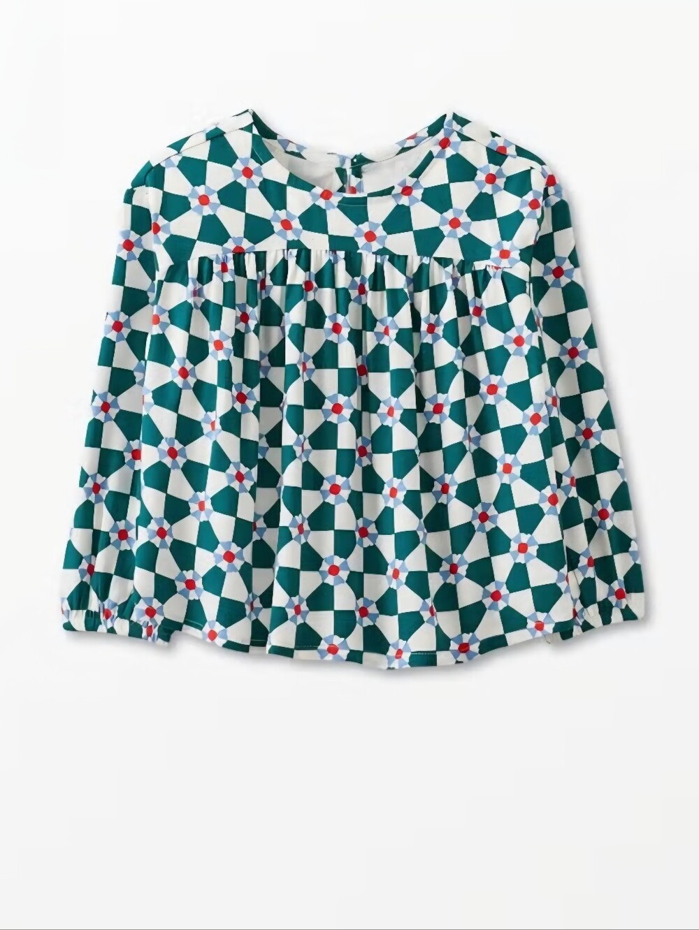 Girls' Hanna Andersson Checkerboard Woven Party Top